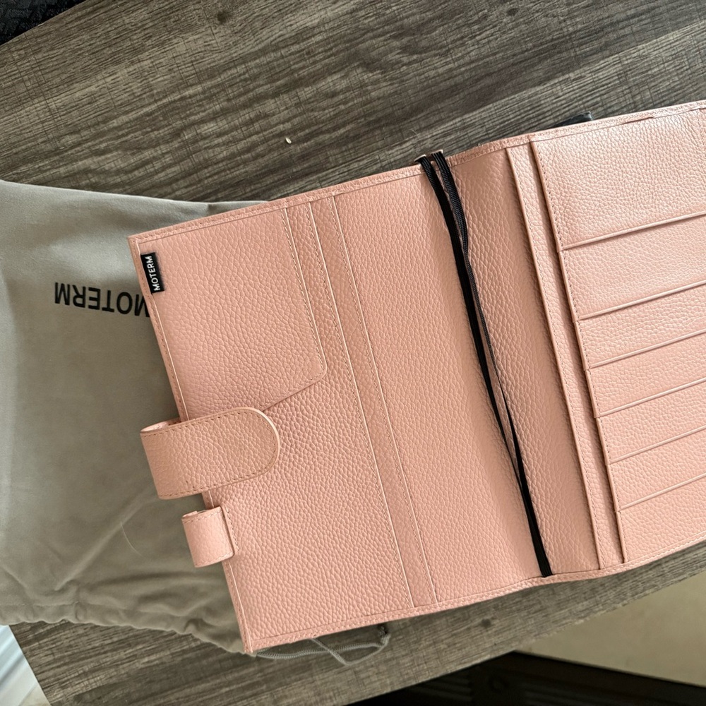 Moterm Pink Leather Planner With Snap Closure - Picture 2 of 2
